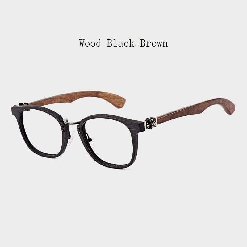 Wooden Frame Wellington Glasses（木製テンプルのウェリントンメガネ）【BJ0284】