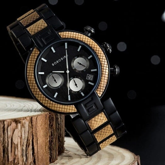 [3atm] Wooden watch - Metallic Luxury【BJ2423】