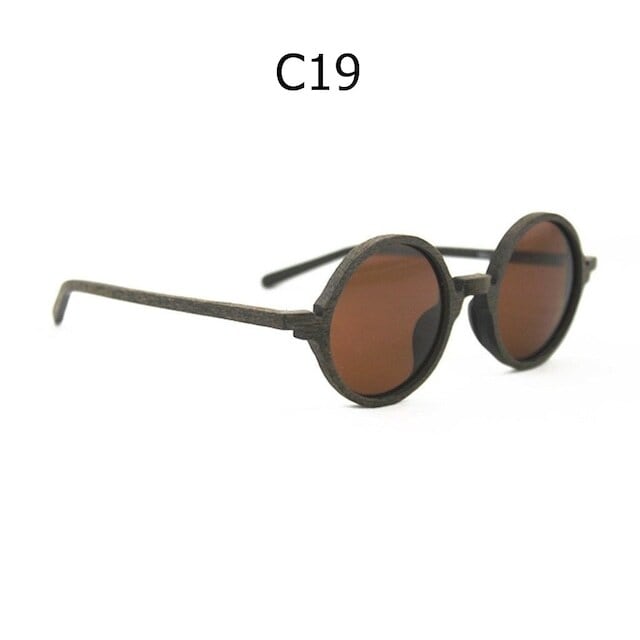 Wood grain ”MARU” sunglasses【BJ0150】