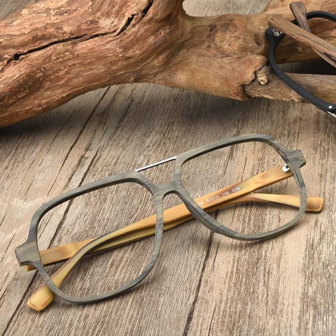 Fashionable Wood Oversized Square Glasses【BJ0512】