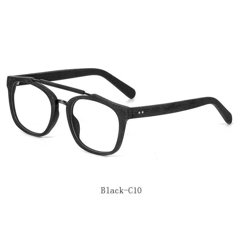 Wood grain Bold Square Glasses【BJ0510】