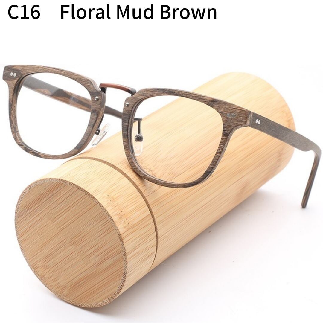 Wood grain glasses - Wellington（木目のウェリントンメガネ）【BJ0126】