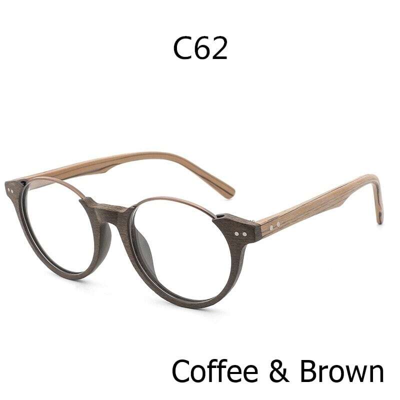 Wood grain glasses - Lower edge（木目の下縁メガネ）【BJ0013】
