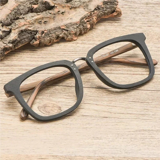 Retro Wood Square Sunglasses【BJ0536】