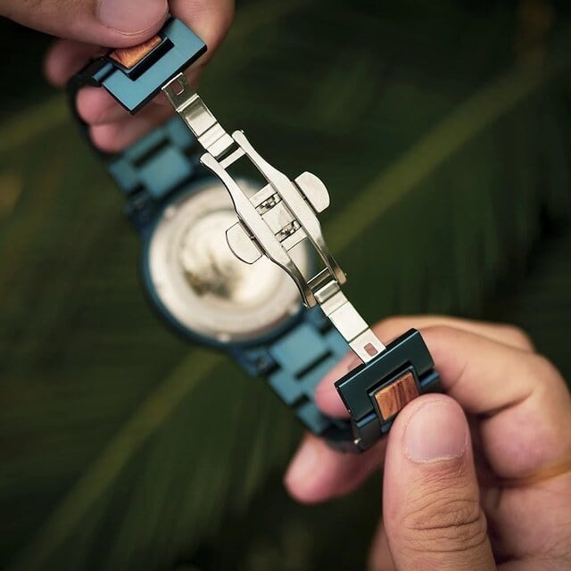 [5atm] Wooden Mechanical Watch - Luxury Blue【BJ2419】