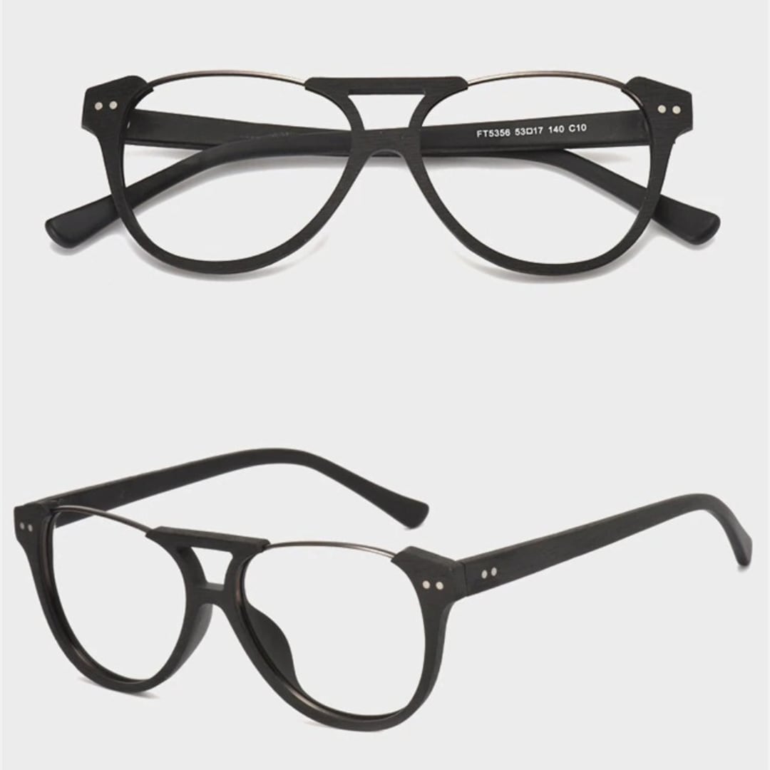 Fashionable Wood Metal Round Glasses【BJ0511】