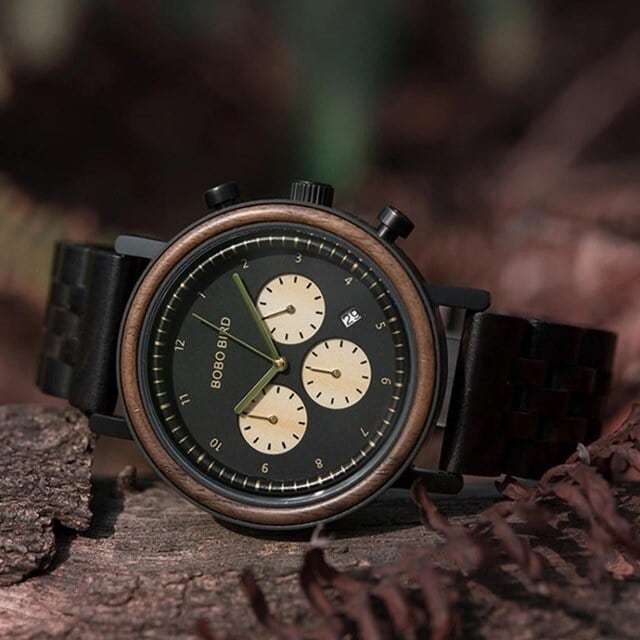 [3atm] Wooden watch - Dry Leaves【BJ2414】