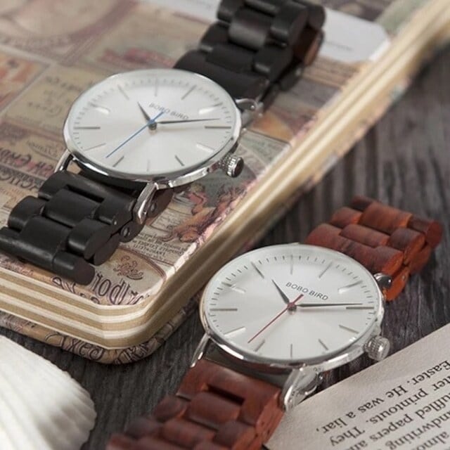 Wooden watch - Shilver Bright【BJ2172】