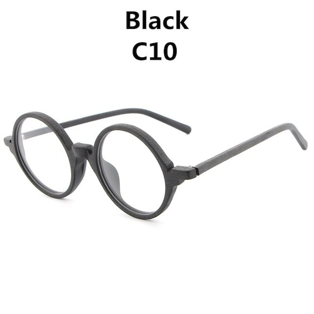 Wood grain ”MARU” megane（木目の丸メガネ）【BJ0012】