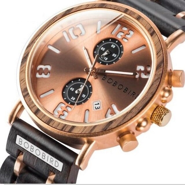 [3atm] Wooden watch - Crescent Diva【BJ2171】