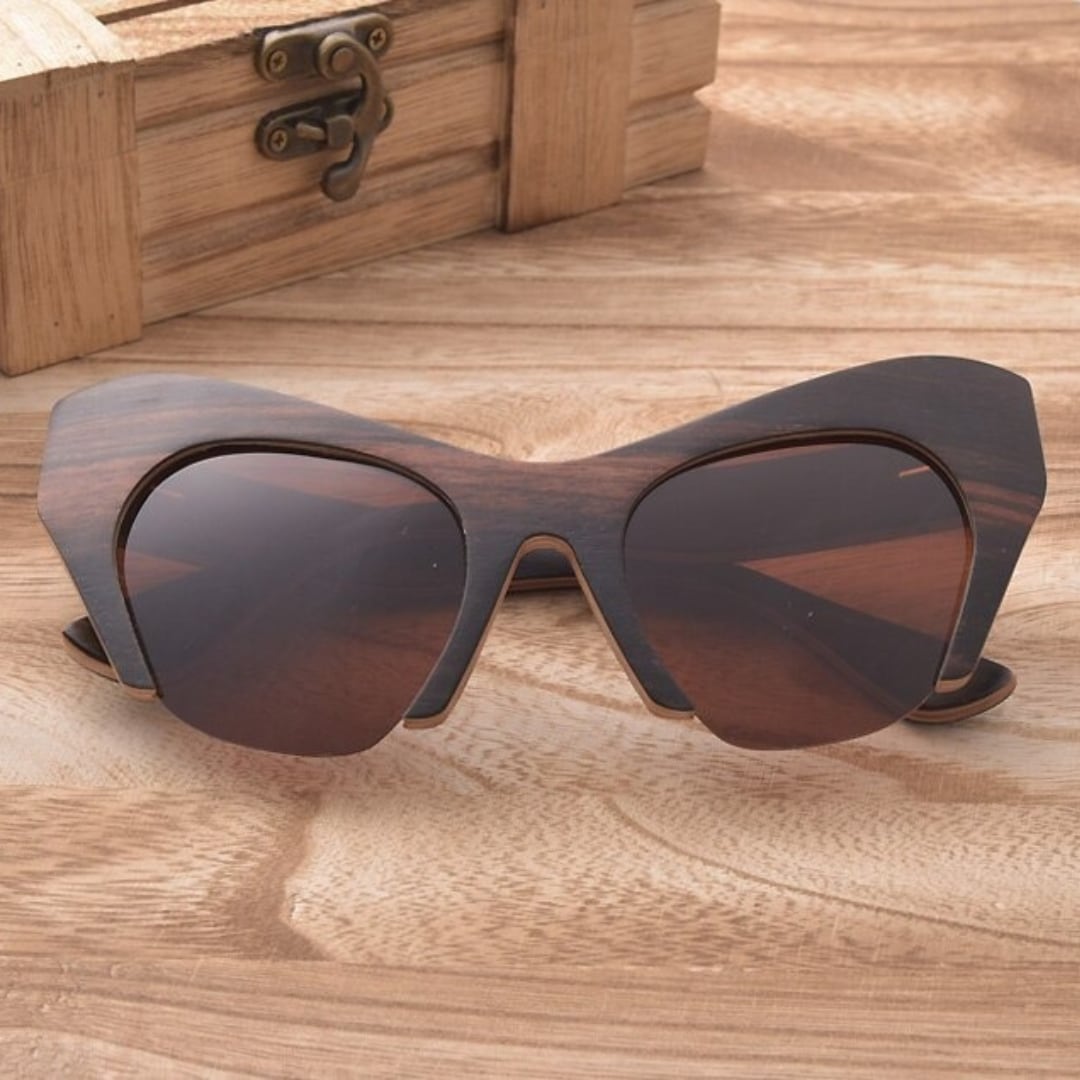 Wooden Acute Angle Sunglasses【BJ0518】