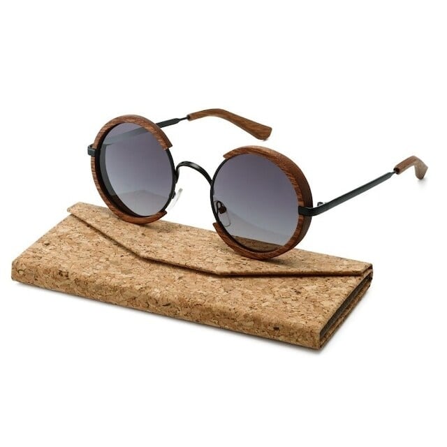 Wooden ring sunglasses（木縁の輪型サングラス）【BJ0009】