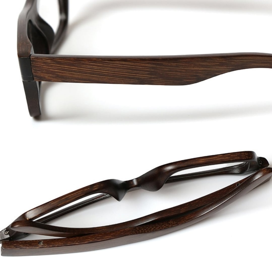 Black Bamboo Square Glasses【BJ0557】