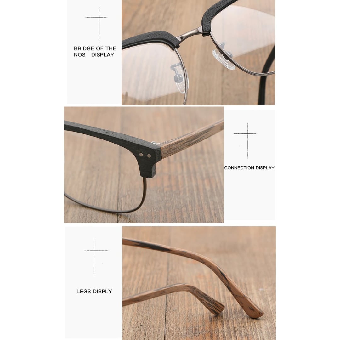 Wood grain Upper Edge Glasses【BJ0516】