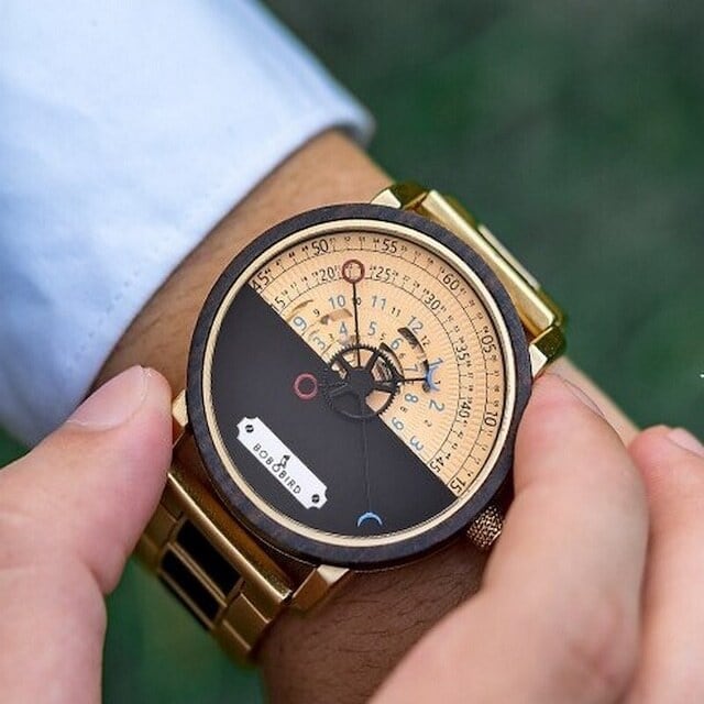 [3atm] Wooden mechanical watch - Sector【BJ2188】