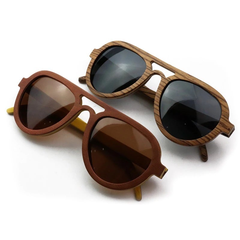 Wooden Oval Round Sunglasses【BJ0517】