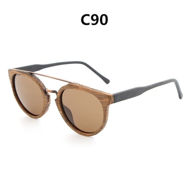 Wood grain sunglasses - Metal Bridge【BJ0181】