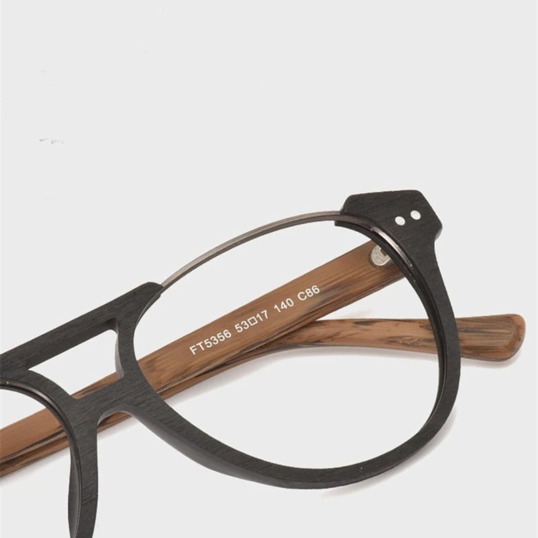 Fashionable Wood Metal Round Glasses【BJ0511】