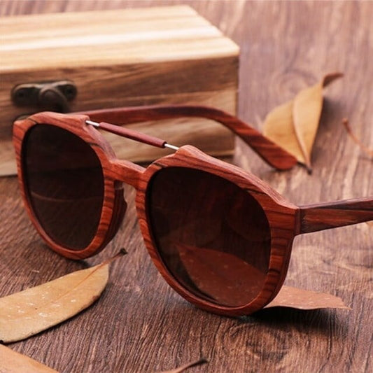 Wooden vintage sunglasses - Teardrop【BJ0010】