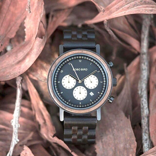 [3atm] Wooden watch - Dry Leaves【BJ2414】