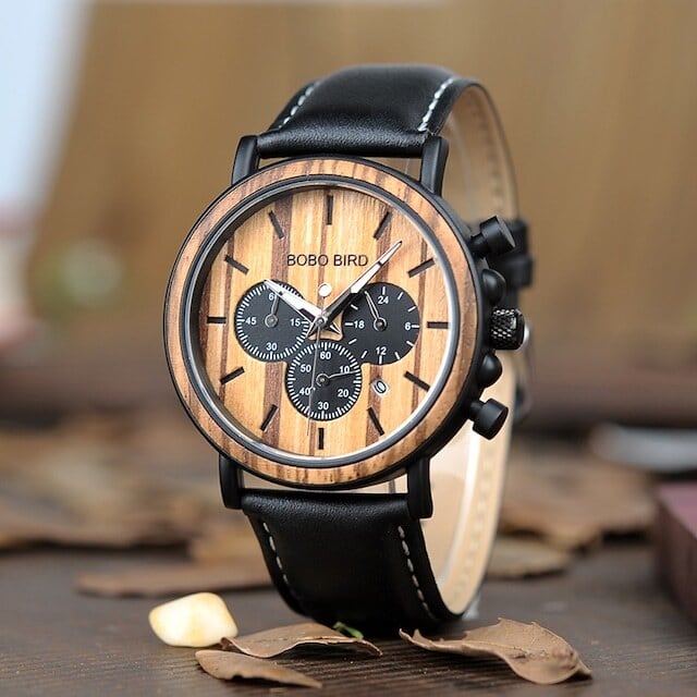 [3atm] Wooden watch - Coffee Vintage【BJ0017】