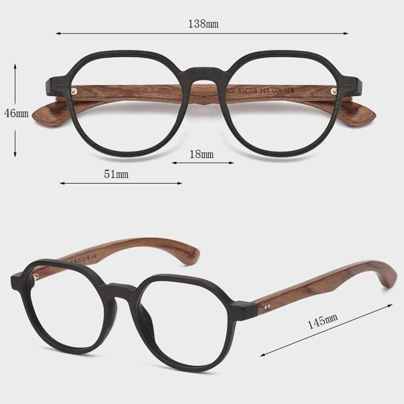 Wooden temple glasses - Wellington【BJ0198】