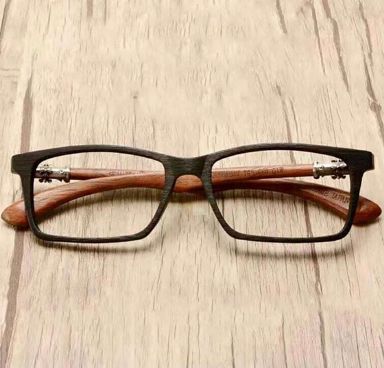 Wooden Square Clever Glasses（木製テンプルのスクエアメガネ）【BJ0285】