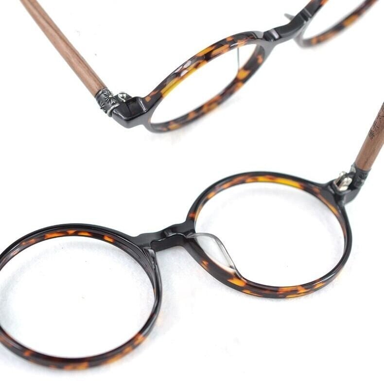 Wooden temple glasses - Round【BJ0196】