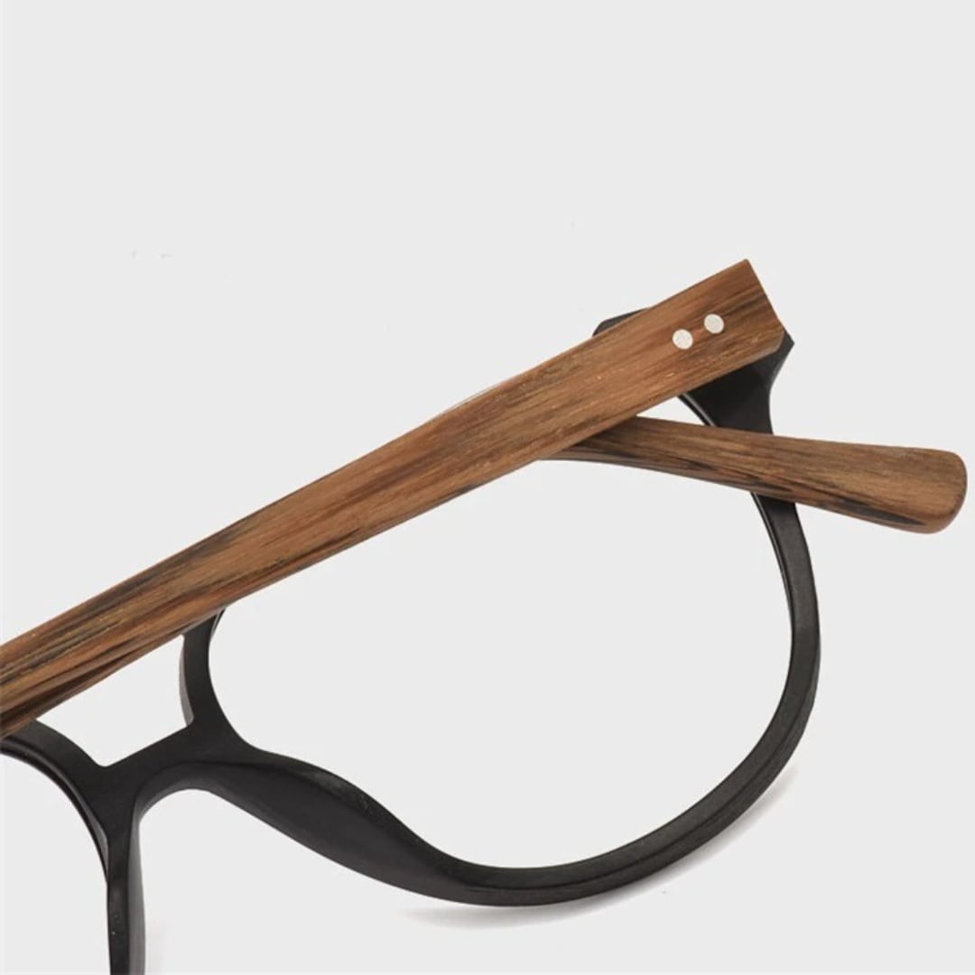 Fashionable Wood Metal Round Glasses【BJ0511】