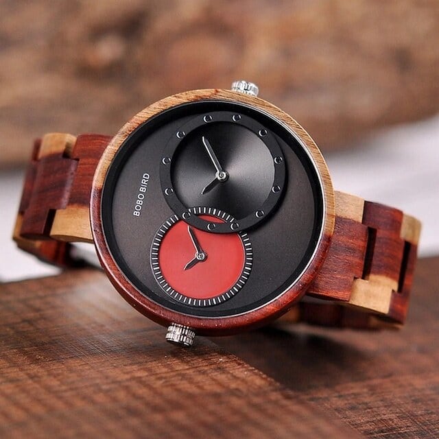 Wooden watch - Dual Twin Circles【BJ2143】