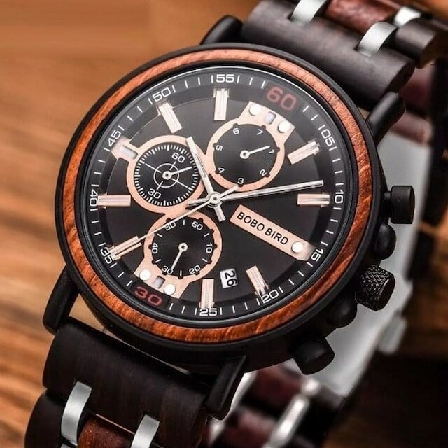 [3atm] Wooden watch - Spider Metal【BJ2149】