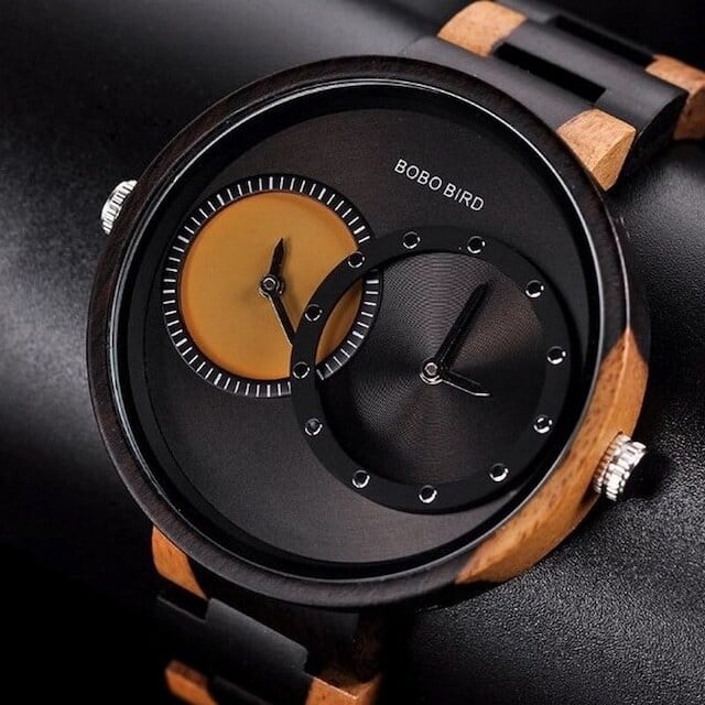 Wooden watch - Dual Twin Circles【BJ2143】