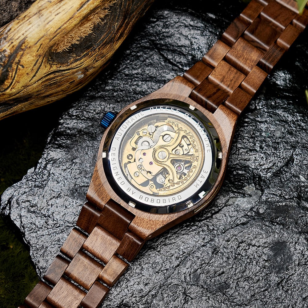 Wooden Hollow Automatic Mechanical Watch【BJ0546】