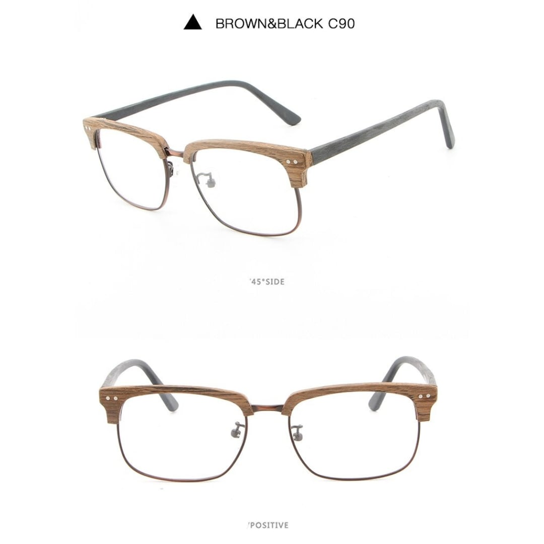 Wood grain Upper Edge Glasses【BJ0516】