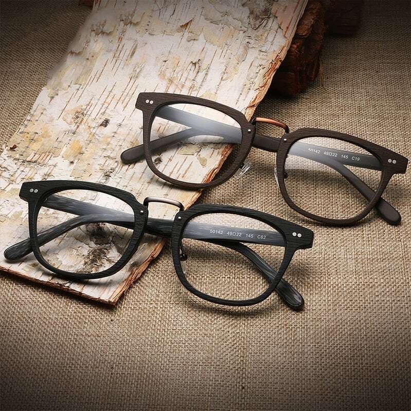 Wood grain glasses - Wellington（木目のウェリントンメガネ）【BJ0126】