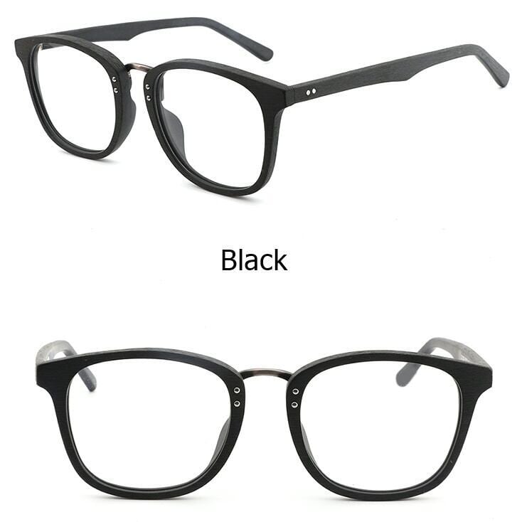 Wood grain glasses - Wellington（木目のウェリントンメガネ）【BJ0008】