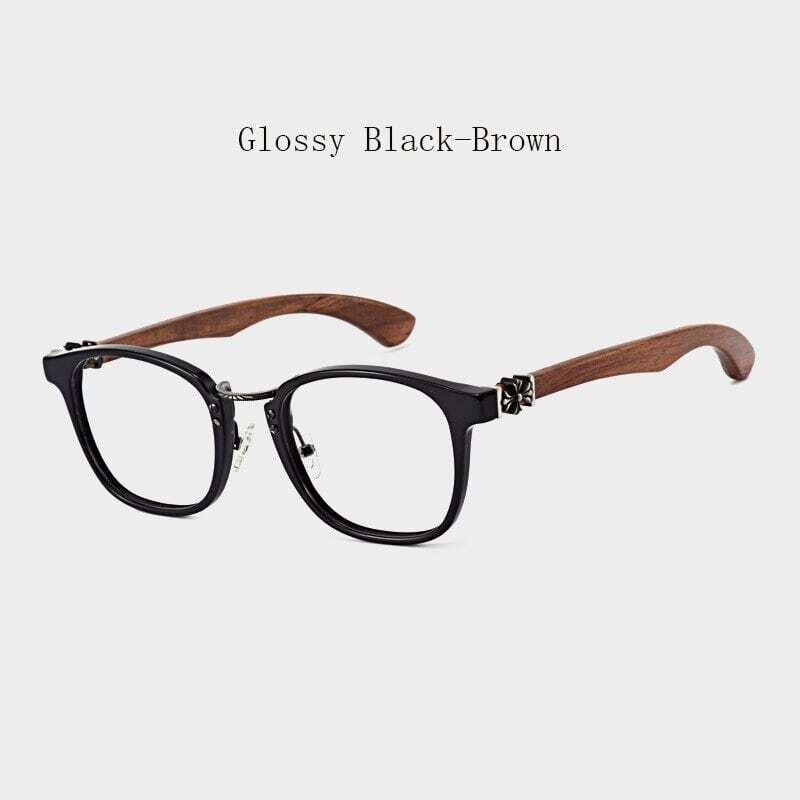 Wooden Frame Wellington Glasses（木製テンプルのウェリントンメガネ）【BJ0284】