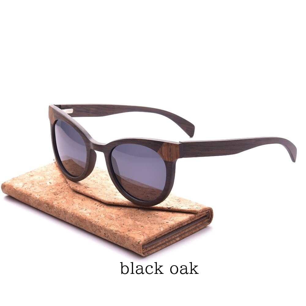 Oak Wood Cat Eye Frame Sunglasses【BJ0532】