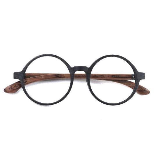 Retro Round Natural Wood Eyeglasses【BJ1513】