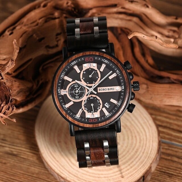 [3atm] Wooden watch - Spider Metal【BJ2149】