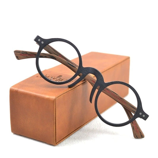 Wood grain Retro Round Glasses【BJ0506】