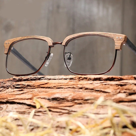 Wood grain Upper Edge Glasses【BJ0516】