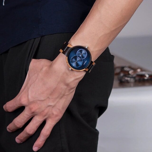 Wooden watch - Dual Twin Circles【BJ2143】