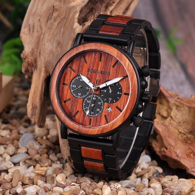 [3atm] Wooden watch - Coffee Vintage【BJ0017】