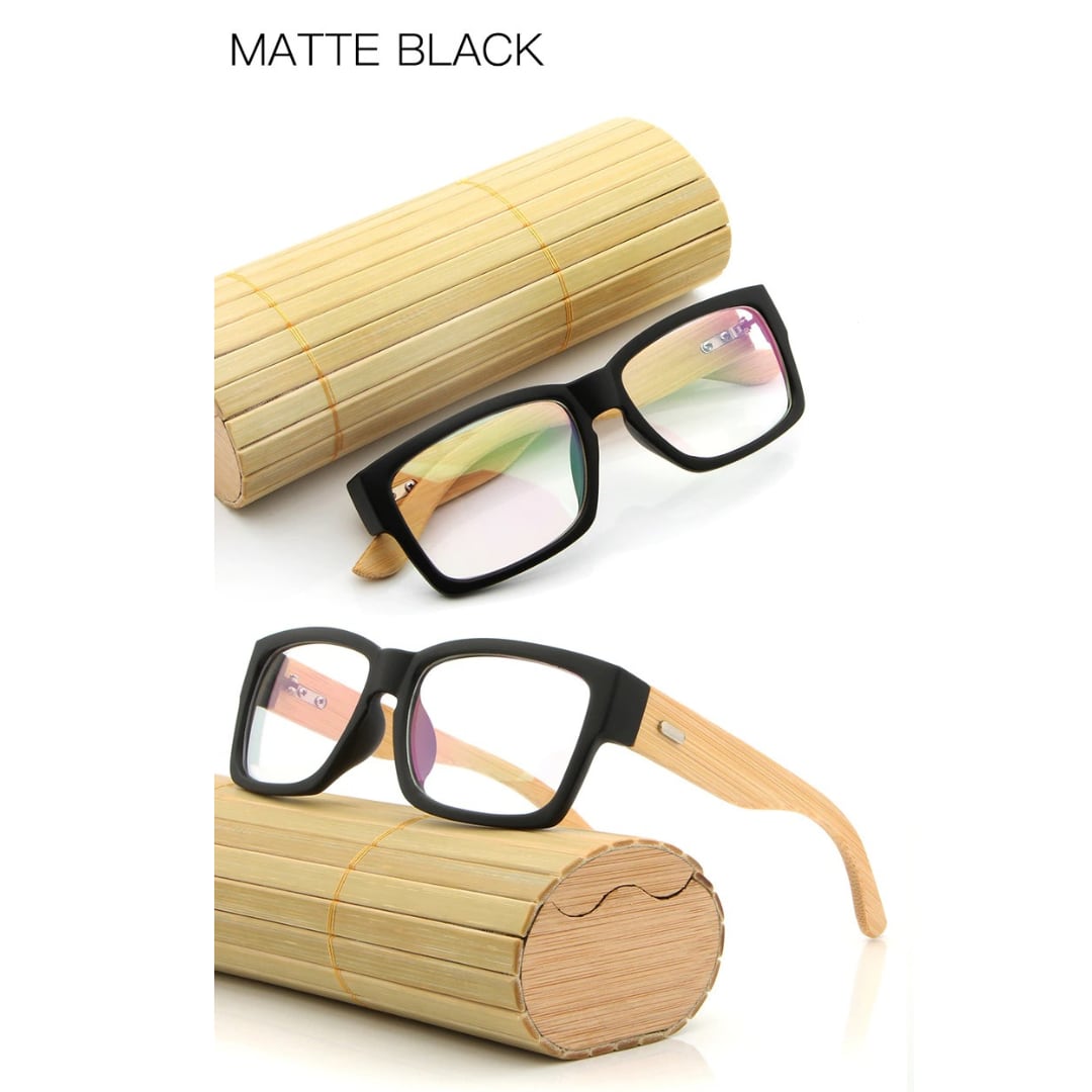 Bamboo And Acetate Square Sunglasses【BJ0535】