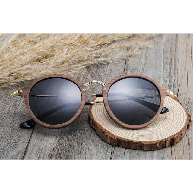 Wooden ring sunglasses - Metal Temple【BJ0193】