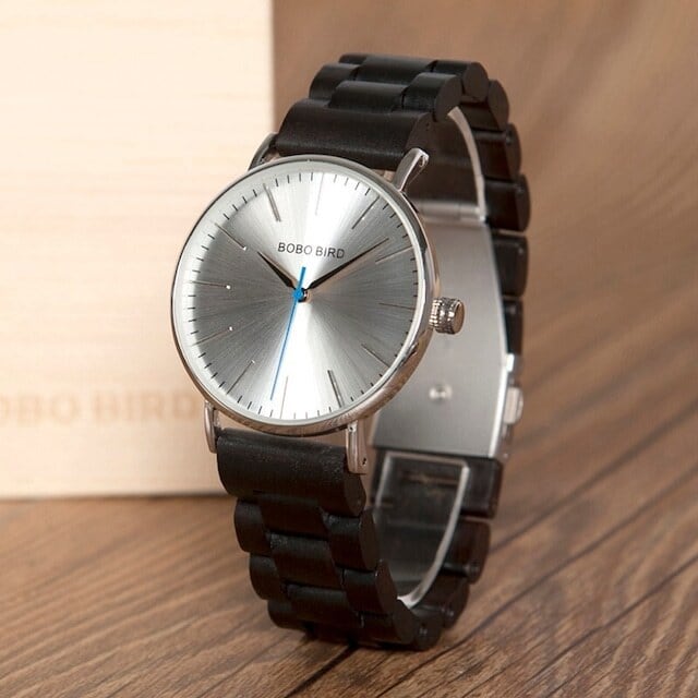 Wooden watch - Shilver Bright【BJ2172】